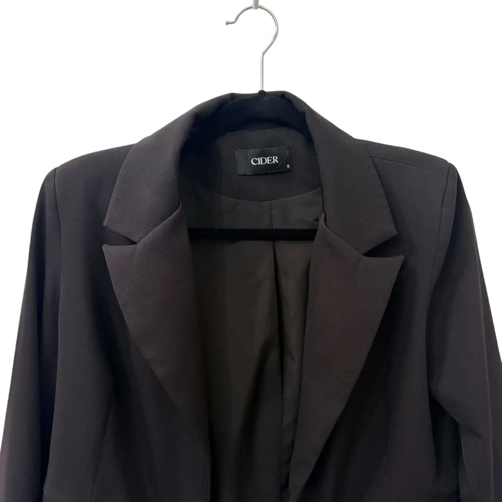 Cider Cropped Business Casual Open Front Long Sleeve Suit Work office blazer S